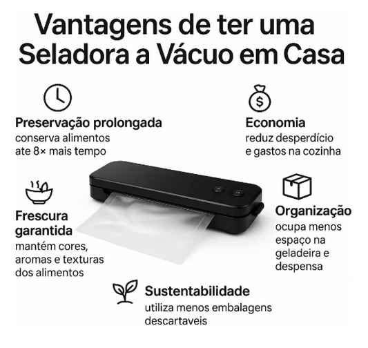 Máquina Seladora Portátil Vácuo De Alimentos 220V