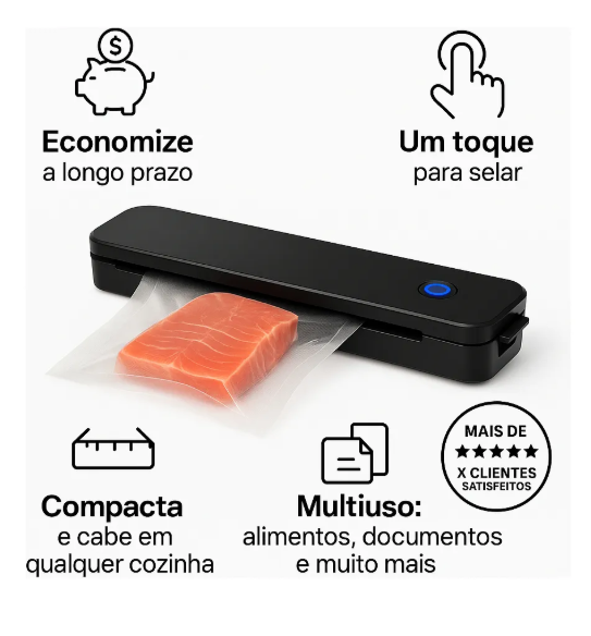 Máquina Seladora Portátil Vácuo De Alimentos 220V